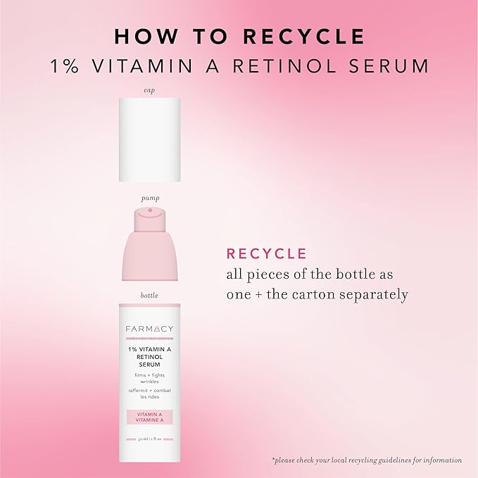 Farmacy Retinol Serum for Face - 1% Vitamin A Anti Aging - Resurfacing Wrinkle Formulated with Encapsulated Retinol + Ceramide NP to Prevent Moisture Loss + Replenish Skin Barrier (30ml)