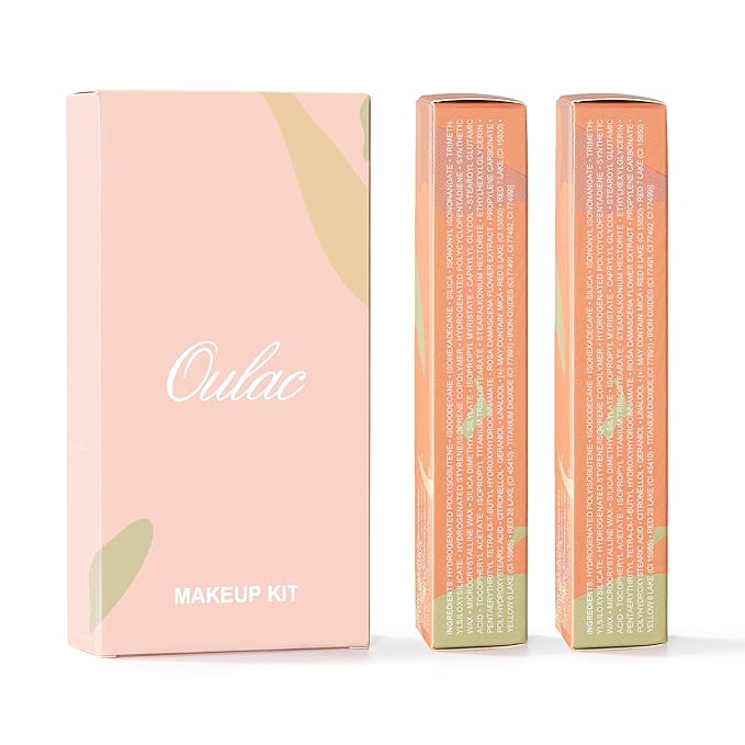 Oulac Matte Liquid Lipstick 2 PCS Set, Long Lasting Lipstick Waterproof Lip Stain, No Transfer, Creamy High Pigmented Formula with Rose Oil, Vegan [M09+M25]