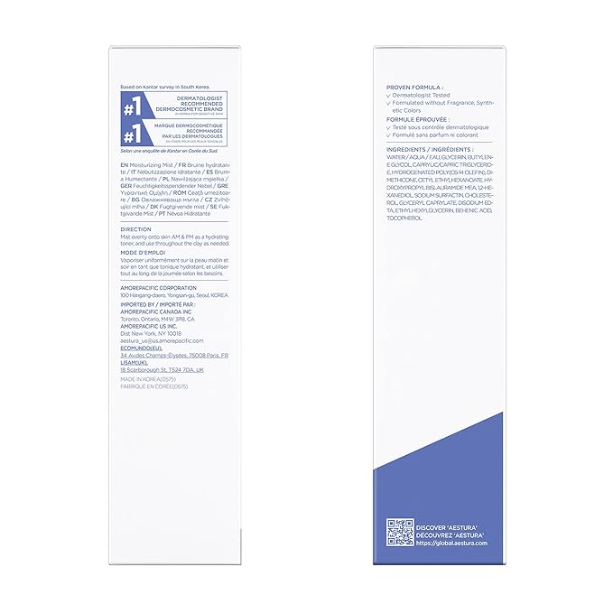 AESTURA ATOBARRIER365 Cream Mist with 10,000ppm Ceramides | Moisture Barrier Support, Ultra-Fine Hydrating Mist, Suitable for Dry Skin, 120ML / 4.06 fl.oz.