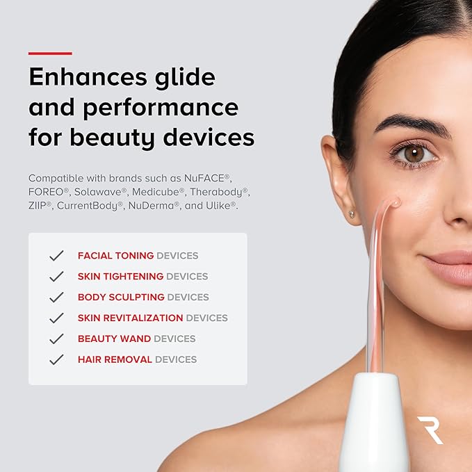 Conductive Gel for Facial, RF & Cavitation Devices – Ultra-Hydrating, Long-Lasting, 96% Organic, Hypoallergenic Leave-On Formula – Pro-Grade Performance – Made in USA – 8.45 fl oz (Pack of 2)