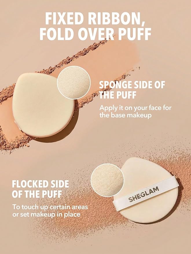 SHEGLAM SKin-Focus Full Coverage Powder Foundation Oil-Control Lightweight Face Pressed Powder Makeup-Mocha