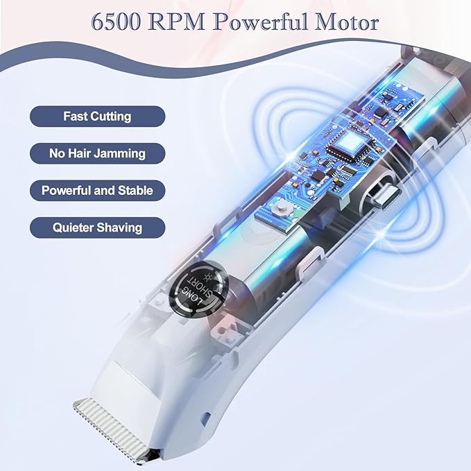 Upgrade Dermave Bikini Shaver, Dual Head 4 in 1 Bikini Trimmer for Women, IPX7 Waterproof Wet & Dry Use Electric Razor with Led Light and Display for Nose, Eyebrow, Bikini, Body (Blue)