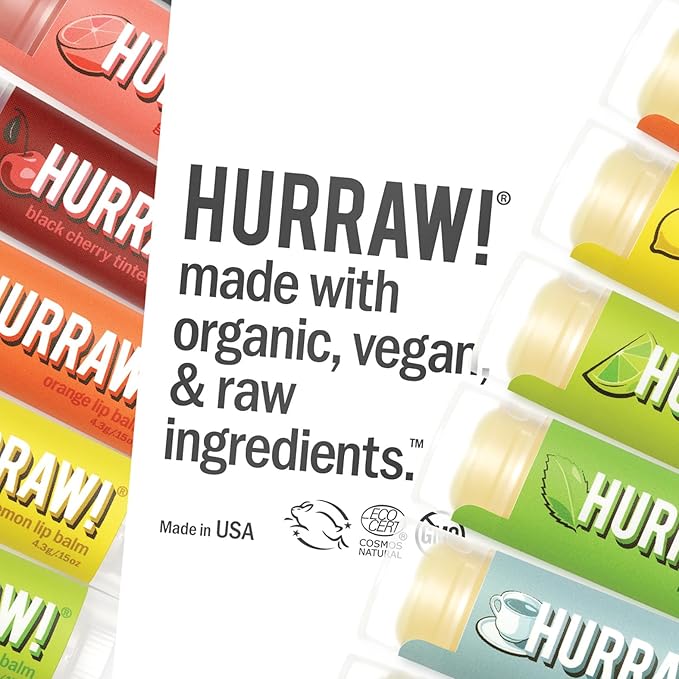 Hurraw! Earl Grey Lip Balm, 3 Pack: Organic, Certified Vegan, Cruelty and Gluten Free. Non-GMO, 100% Natural Ingredients. Bee, Shea, Soy and Palm Free. Made in USA