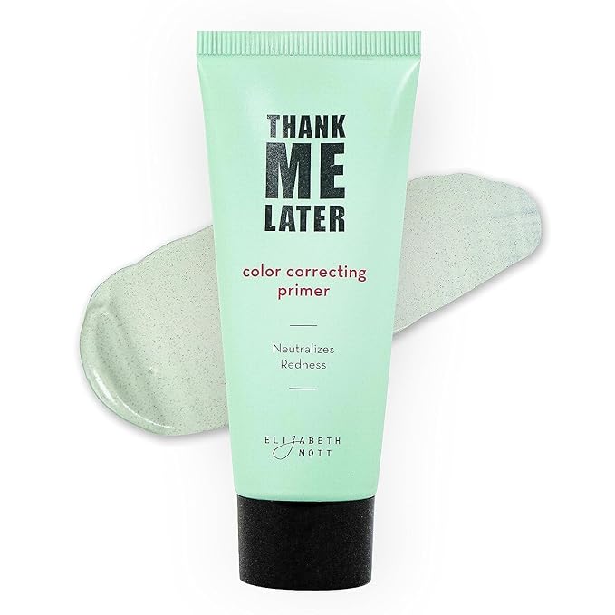 Elizabeth Mott Thank Me Later Color Correcting Face Primer w Niacinamide, Neutralizes Uneven Skin Tone and Facial Redness - Grips Makeup for Long-Lasting Wear and a Hydrating Glow - Cruelty-Free, 30 g