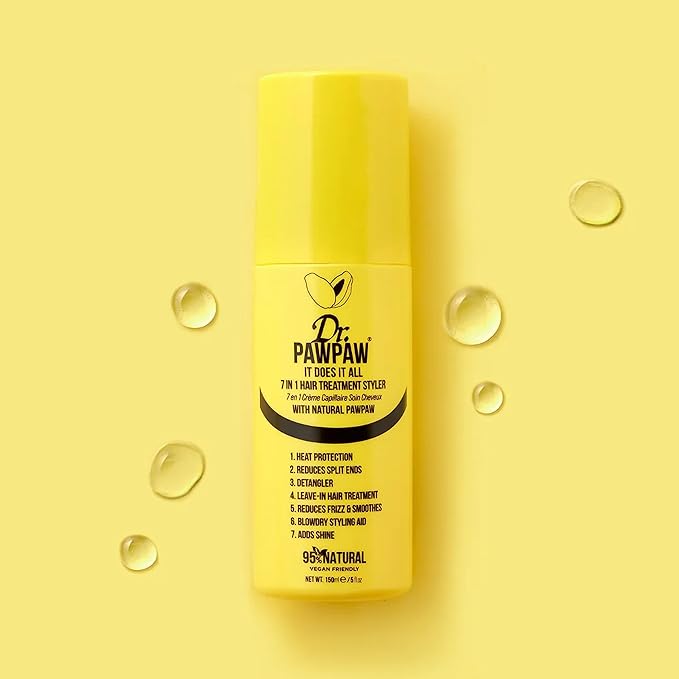 It Does It All: 7 in 1 Hair Treatment Styler with Papaya, Aloe Vera, Coconut Oil, Vegan & Natural (6 x 150 ml)
