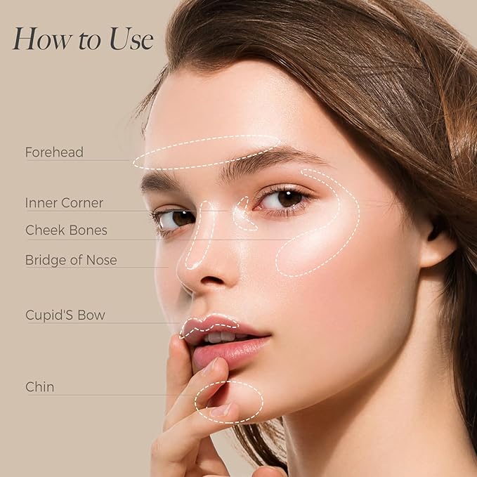 Dewy Highlighter Makeup 15g/0.53fl.Oz, Highlighter Makeup Stick for Face and Body, Radiant & Shimmer Glow, Buildable Color for All Day | Vegan & Cruelty-Free | Champagne Beige Gold