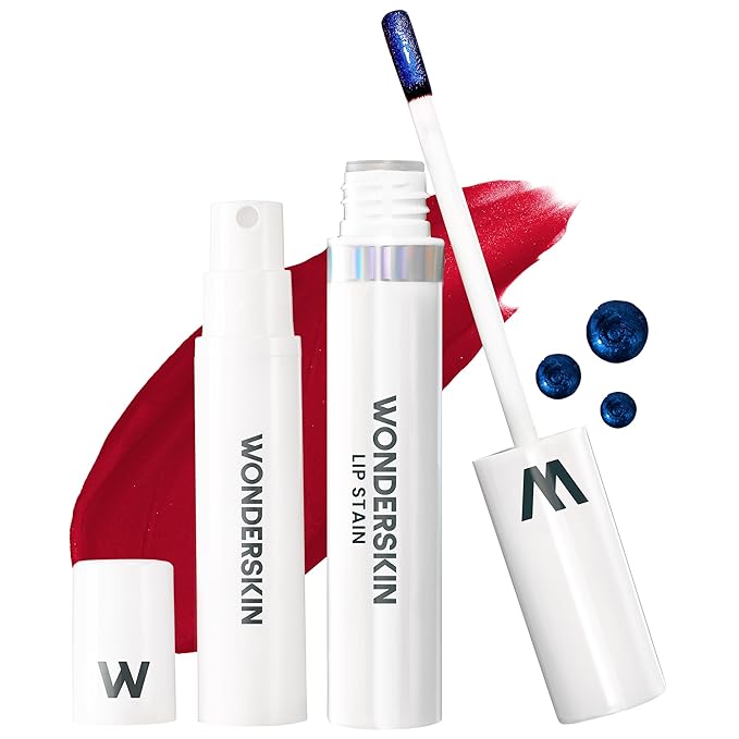 Wonderskin Wonder Blading Lip Stain Peel Off and Reveal Kit - Long Lasting, Waterproof Red Lip Tint, Transfer Proof Natural Lip Stain Kit (Divine)