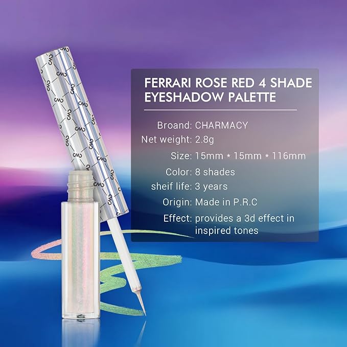 CHARMACY Chameleon Glitter Liquid Eyeliner, Metallic Shade Color Shift Eye Liner, Highly Pigmented, 24H Long-Lasting, Waterproof and Anti-Smudge, Ultra-Fine Tip, PURPLE GOLD INDIGO 904