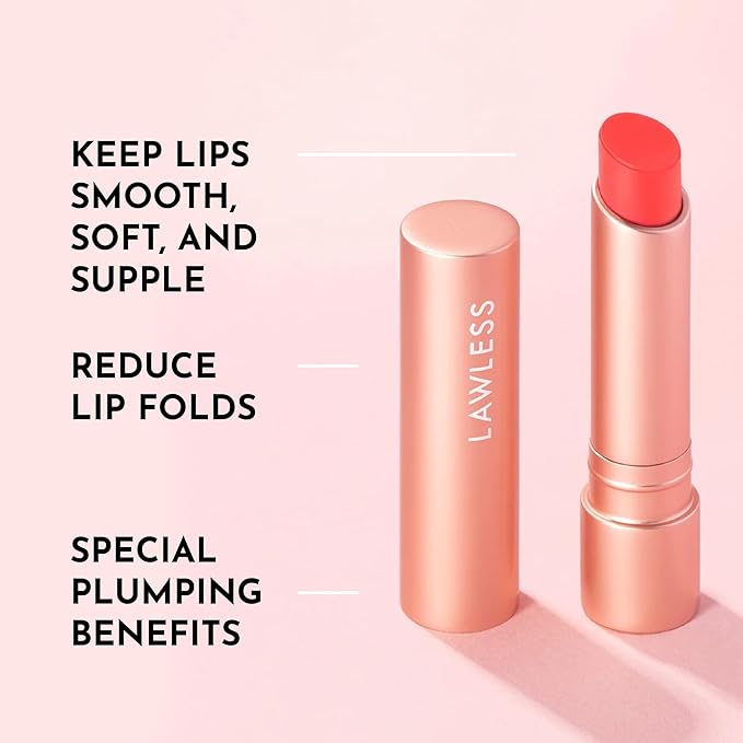 LAWLESS Forget the Filler Lip Plumping Line Smoothing Tinted Balm - Cherry Vanilla - Premium Tinted Lip Balm with Natural Ingredients to Plump and Smooth Lips for a Firmer, Fuller Look - 0.09 oz