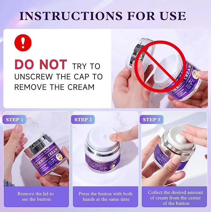 Retinol Neck & Face Wrinkle Cream for Women, Neck Cream for Tightening and Firming, Anti Aging Skin Care with Collagen & Hyaluronic Acid, Instant Face Lift Cream 1.7 Fl Oz