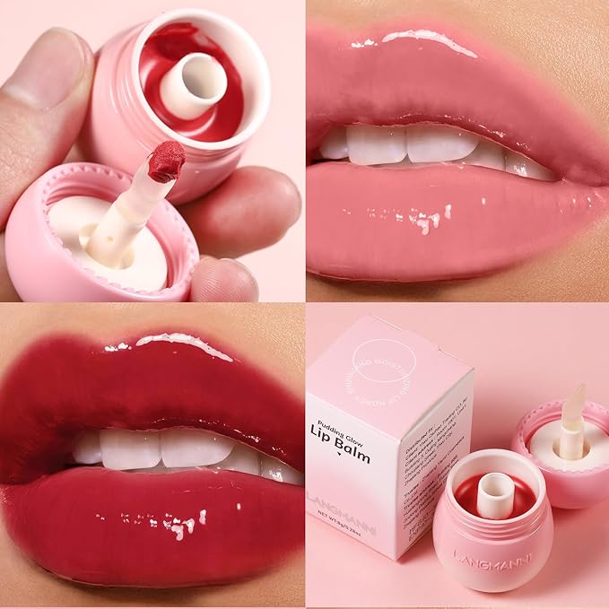Glow Lip Balm Plumping Moisturizing Lip Balm For Dry, Chapped Lips, Sheer Tint Color, High Shiny Lip Gloss Non-stick Lip Stian Lipstick, Lip Sleeping Mask Nourish & Hydrate Tinted Lip Balm(4# Orange)