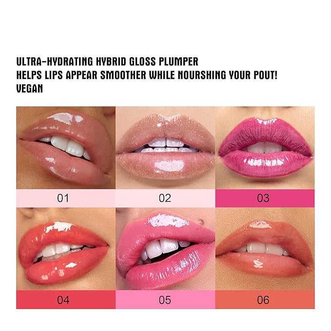 Natural Spicy Lip Plumping Booster Lip Plumping Oil，Lip Plumper Gloss, Ultra-Hydrating & Nourishing Plump and Pout Lip Plumper, Glossy Finish Fuller Lip Plumping Lip Gloss for Women Girls(01#)
