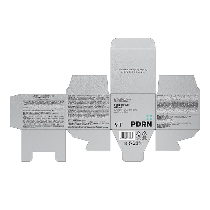 VT COSMETICS PDRN Capsule Cream 100, Hydrating Face Moisturizer with 100,000ppm PDRN, Hyaluronic Acid, 9 Peptides, Firming & Plumping Nourishing Cream, Korean Skin Care (1.69 fl. oz.)