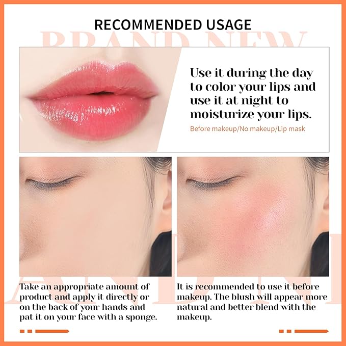 CHARMACY Magic Color Lip & Cheek Balm, PH Color Changing Blusher for Cheeks, Long Lasting Moisturizing Multi Use cream Waterproof Blush Makeup, SHINING STARS (#01)