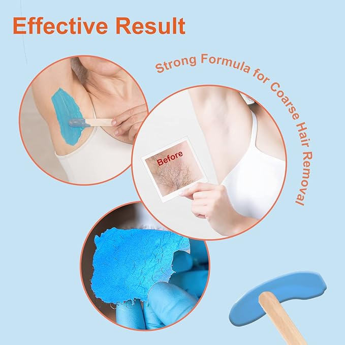 Hard Wax Beads for Brazilian Waxing, Sensitive Skin, Face, Eyebrow, Back, Chest, Legs At Home - Pearl Wax, 300g/bag (Dark Green)