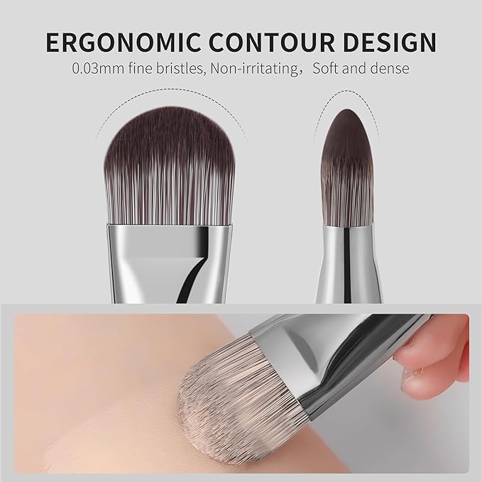 DUcare Flat Foundation Brush for Liquid Makeup, Premium Synthetic Hair Concealer/Kabuki Makeup Brush, Dense Bristles Design, Multi-Purpose Face Brushes for Liquid/Cream/Facial Mask