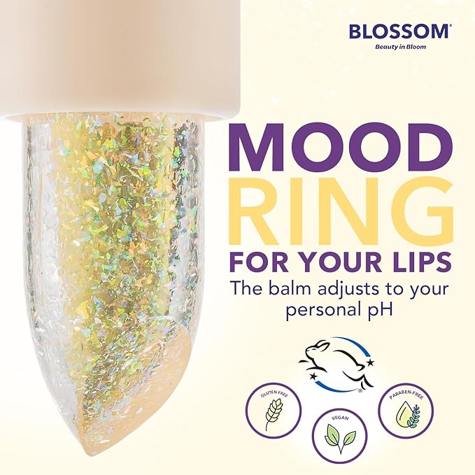 Blossom pH Adjusting Shimmering Lip Balm Moisturizing Glitter Sparkle Lip Balm, 0.12oz./3.5g, Diamond