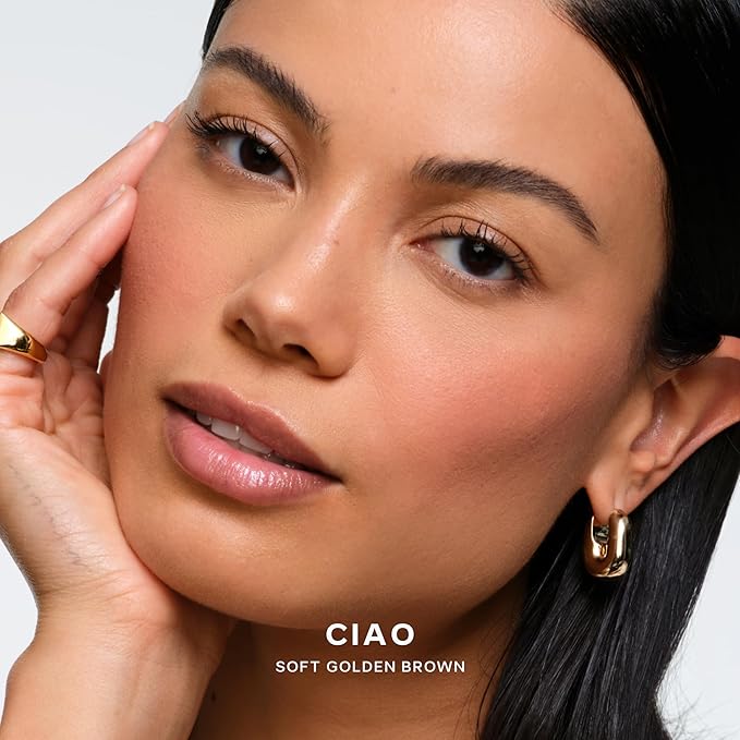 Saie SuperSuede Baked Blush - Talc-Free Powder Blush for All Day Wear - Enriched with Plant-Derived Squalane + Glycerin to Help Moisturize Dry Skin - Ciao (0.1 Ounce)