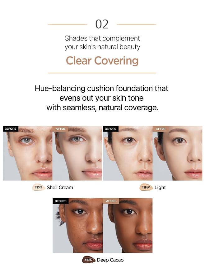 JUNG SAEM MOOL Essential Skin Nuder Cushion 28N Camel 0.49 Fl Oz, No Refill, Natural Radiant Finish Cushion Foundation with Buildable Coverage, Lightweight Texture, Korean Foundation Makeup