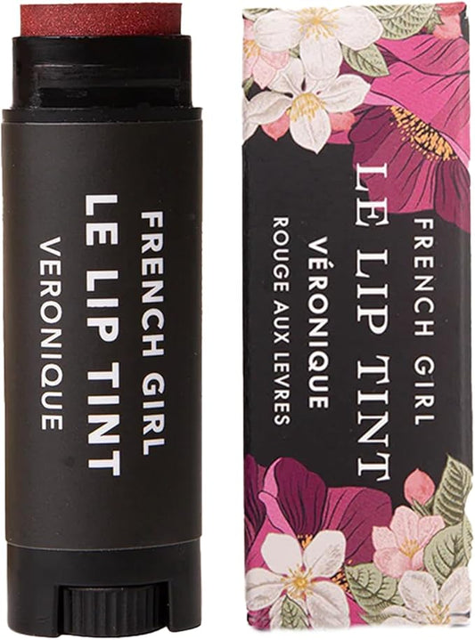 French Girl Le Lip Tint - Moisturizing & Hydrating Lip Balm for Sheer, Buildable Coverage & Shine, Clean Formula, Organic Ingredients, Vegan & Cruelty-Free