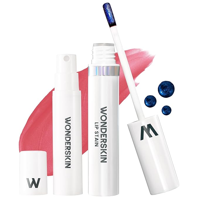 Wonderskin Wonder Blading Lip Stain Peel Off and Reveal Kit - Long Lasting, Waterproof Pink Lip Tint, Transfer Proof Natural Lip Stain Kit (Romance)