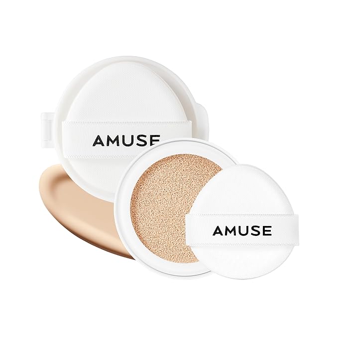 Amuse SEOUL Ceramic Skin Perfector Cushion Foundation Refill 02 HEALTHY | Long-lasting, Lightweight, Semi-matte, Flawless Coverage, Hypoallergenic, Korean Beauty, Vegan, Refill (15g / 0.52 oz.)