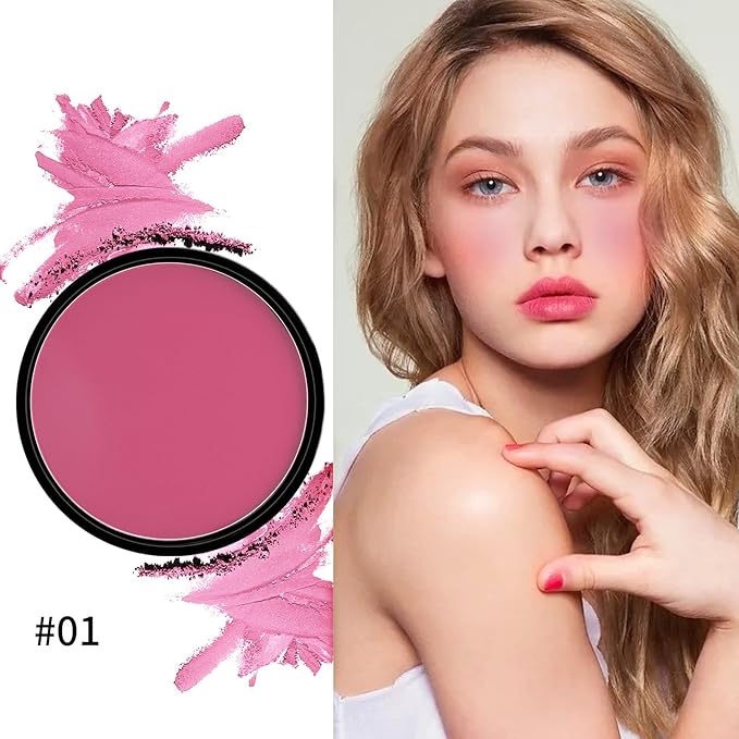 Boobeen Powder Blush Matte Blush, Highly Pigmented Beauty Cream Blush Palette for Create A Natural Cheek Flushed Look, Rich Colors