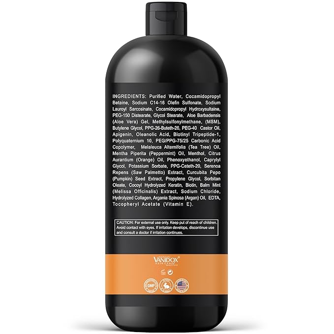 Tea Tree Oil Shampoo with Biotin, DHT Blockers, Itchy Scalp Relief, Supports Thicker-Looking Hair, Cleanses Dandruff & Buildup, For Men & Women, Made in USA, 16 fl oz