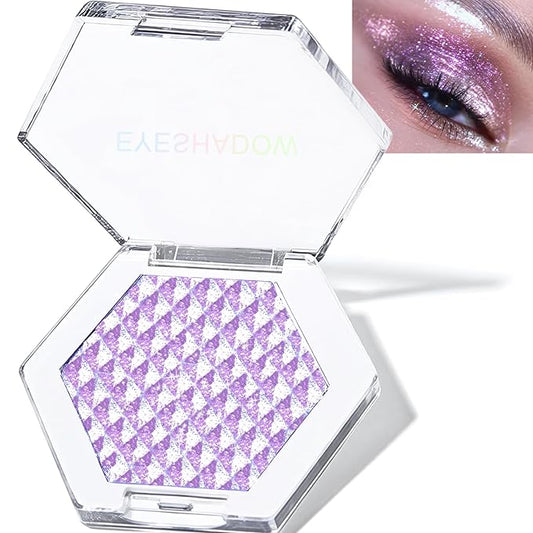 Blue Glitter Eyeshadow Palette, Multichrome Chameleon Cream to Powder Eye Shadow, Color Shifting Holographic Eyeshadow Shimmer Inner Corner Eye Brightener Highlighter Makeup