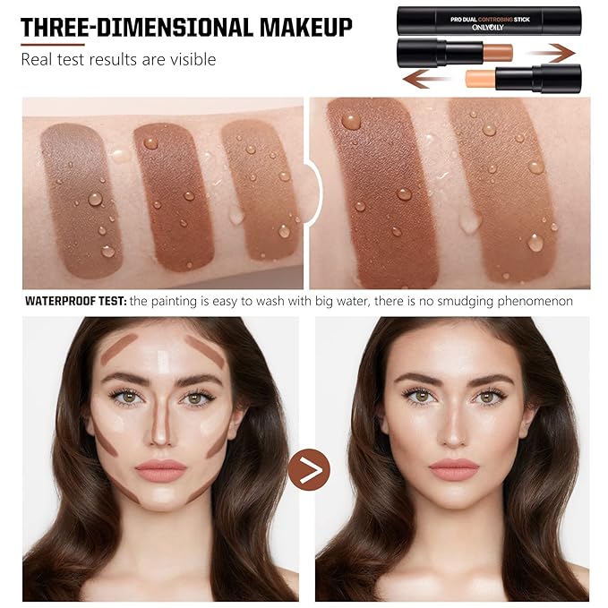 6 colors contour highlighter stick contour stick,face highlighter, contour makeup contouring sticks cream concealer - 3PCS (#1+#2+#3)