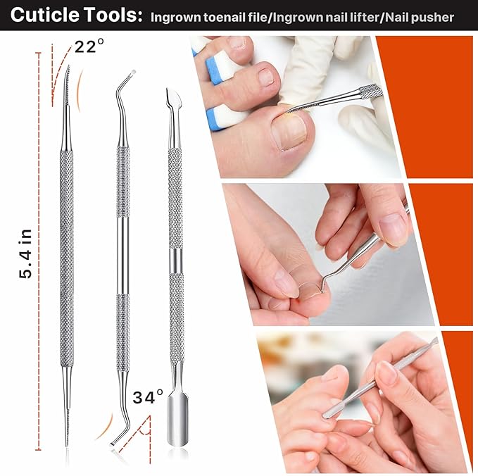 Toenail Clippers for Seniors Thick Toenails, Toe Nail Clippers Adult Thick Nails Long Handle, Professional Heavy Duty Nail Clippers 6Pcs Black