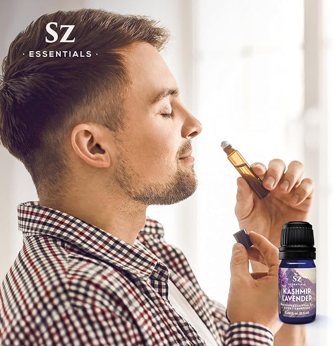 Kashmir Lavender Essential Oil – 100% Pure & Undiluted – Sweet Floral Scent for Relaxation, Aromatherapy, Self-Care, Natural Perfumery – Vegan & Therapeutic – 0.22 fl oz (6.5 mL)