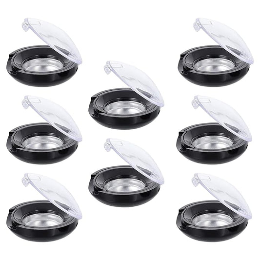 Lurrose Makeup Pallet 8pcs Empty Eyeshadow Trays Round Blusher Case Lipstick Highlighting Powder Make Up Pans Container Cosmetics Sub Package Holder Bulk Highlighters