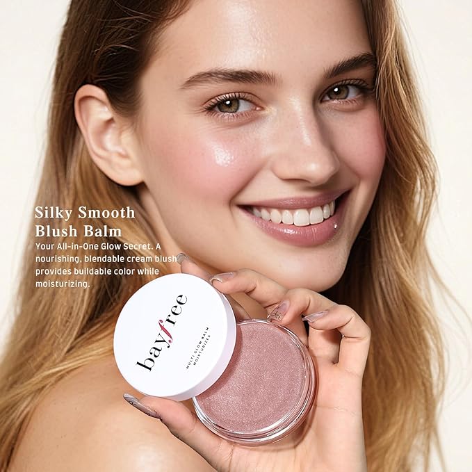 Multi Glow Balm, Cream Blush for Cheeks, Blush Balm Face Makeup, Radiant Finish, Hydrating, Creamy, Lightweight & Blendable Color, Face Balm, 0.63 Oz (Nude Gardenia)