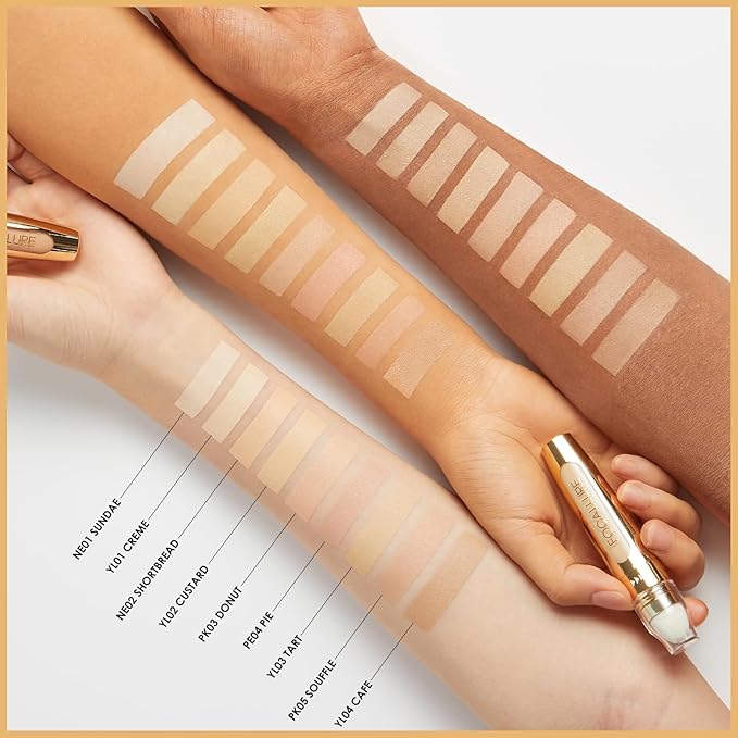 FOCALLURE FIX CORRECTOR Concealer Stick, Full Coverage Concealer Makeup, Color Corrector for Dark Circles, Including Replaceable Applicator, NE02 SHORTBREAD