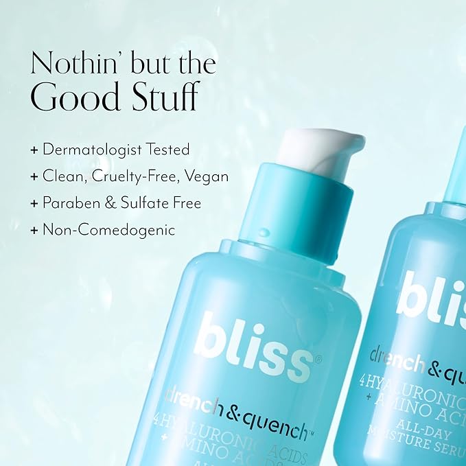 Bliss Skincare Serums Collection – Brightening, Hydrating, Clarifying & Anti-Aging Face Serums for All Skin Types, Vegan & Cruelty-Free (1 Fl Oz, 06 - Hyaluronic Acid Super Serum)