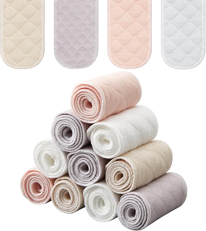 Toulite 10 Pcs Cotton Bra Liners 3 Layer Rectangle Under Bra Pads Sweat Liners for Women Sweating Supplies