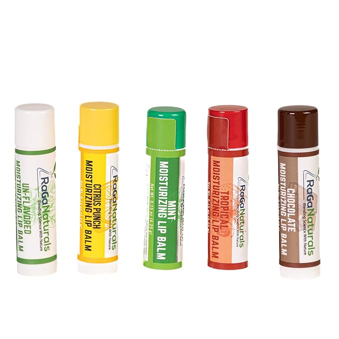 All Natural Tropical Moisturizing Lip Balm, Nourishing Lip Care For All Day Hydration, 100% Natural, Handmade with Love in USA, SuperFruit - Berries, Mango, Grapefruit (4 Pack)