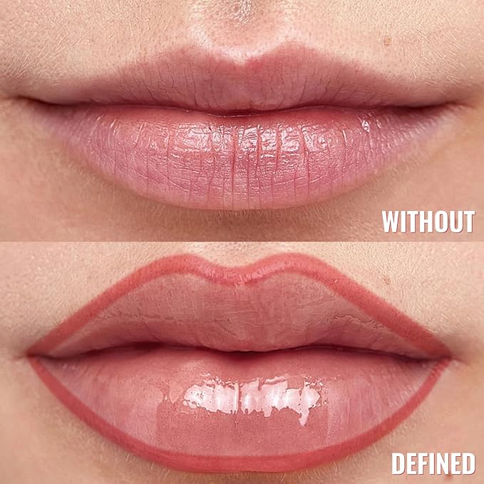Lip Stain - Lip Liner Stain, Long Lasting Peel Off Lip Stain, Natural Peel Off Lip Liner Stain with Tweezer, Easy to Use, Waterproof, Smudge-proof, Transfer-proof, Nude Pink
