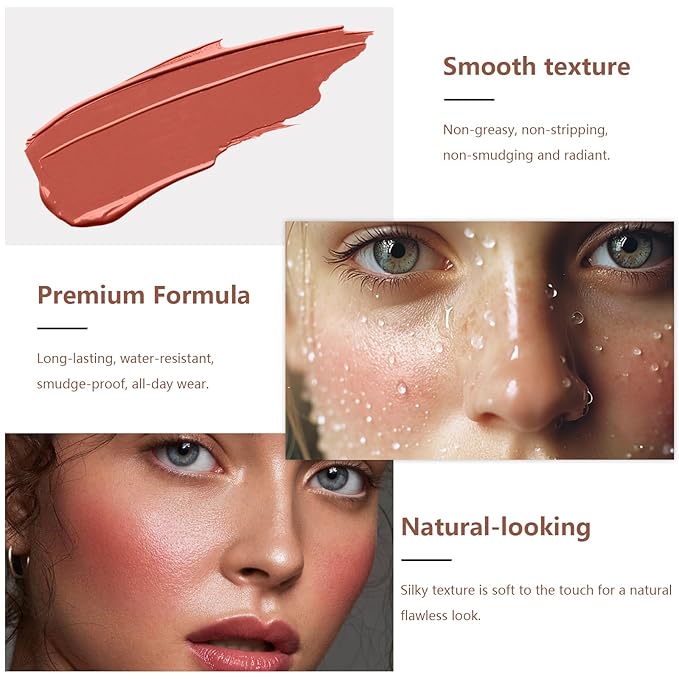 3 Colors Cream Contour Stick, Shades with Highlighter Stick,Blush Stick and Bronzer Contour Stick for Sculpt the Cheeks,Long Lasting,Waterproof,Matte & Dewy Finish for Women (FAIR(7+9+11))