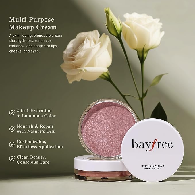 Multi Glow Balm, Cream Blush for Cheeks, Blush Balm Face Makeup, Radiant Finish, Hydrating, Creamy, Lightweight & Blendable Color, Vegan Face Balm, 0.63 Oz (Pink Camellia)