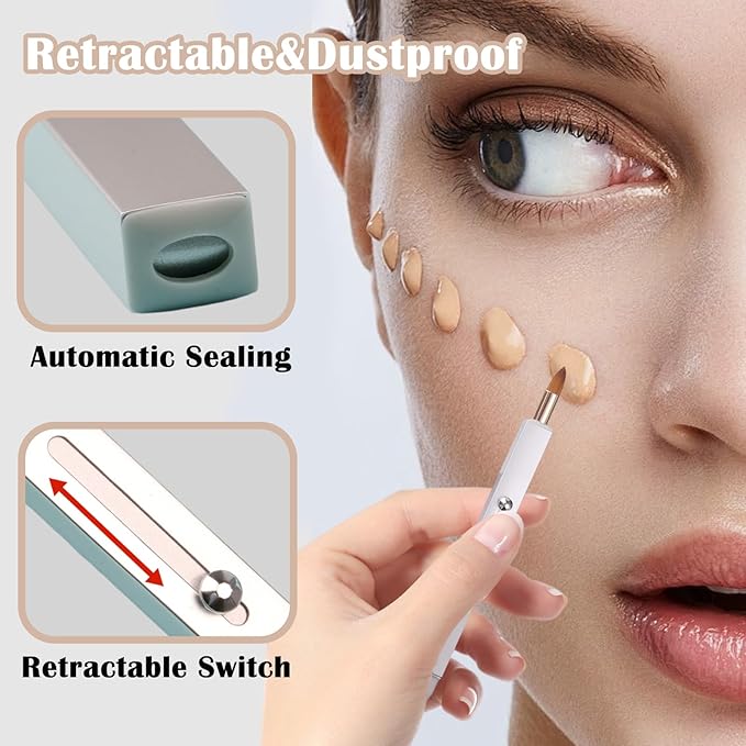 3 Pack Lip Brush for Lipstick Makeup Brushes Double-Ended Retractable Lip Brush with Cap Dustproof for Lipstick Gloss Creams Portable with Cap(Black + Gold + Silver)