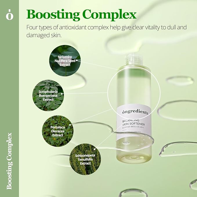 ONGREDIENTS Balancing Skin Softener | Trouble Care Facial Toner | Panthenol, Hyaluronic Acid, Heartleaf, Hydrating Balance Care for Dry, Sensitive Skin | Vegan, Korean Skin Care 250ml / 8.45 fl Oz