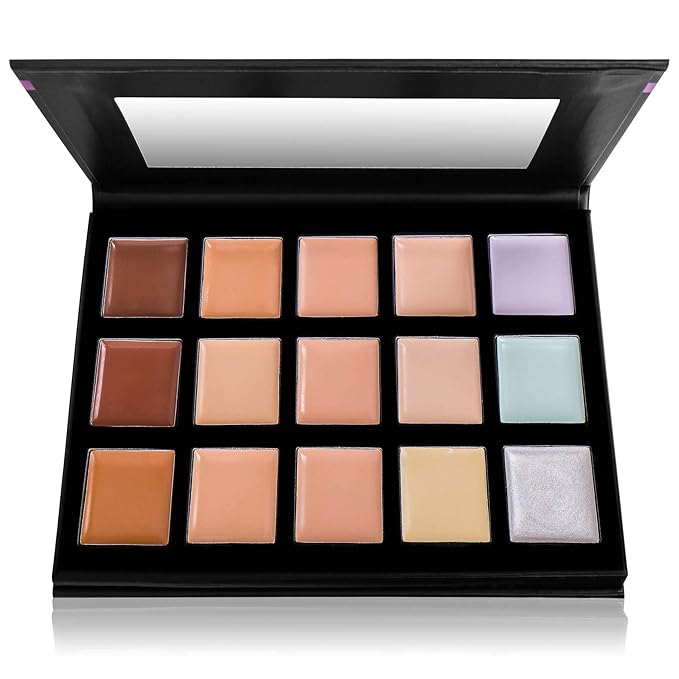 SHANY Cream Concealer Foundation Color Corrector Makeup Palette with Mirror - 12 Color Cosmetics Palette - CONCEALER