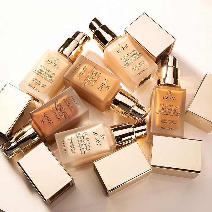 Jouer Essential High Coverage Crème Foundation | Men & Women | Available in 50 Shades for All Skin Tones | Healthy Ingredients | Paraben, Gluten & Cruelty Free | Vegan Friendly