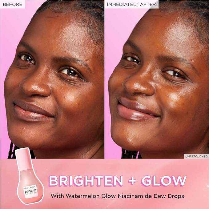 Glow Recipe Niacinamide Dew Drops Face Serum - Hydrating Korean Skincare & Illuminating Makeup Primer for Dewy, Glass Skin - Hyaluronic Acid Serum for Face Brightening, Plumping & Highlighting (15ml)