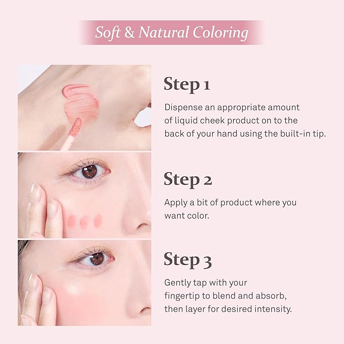hince Dewy Liquid Cheek 6g Raw Glow Liquid Blush for Cheeks Vegan Dewy Cheek Tint Glass Skin Lightweight Liquid Blush Weightless Watercolor (SUNLIT PEACH, LC002)