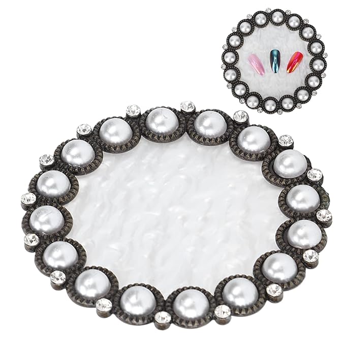 Polish Mix Palette, Resin Nail Art Display Board Cosmetic Nail Mixing Palette Color Mixing Nail Art Tips Display Plate(Copper)