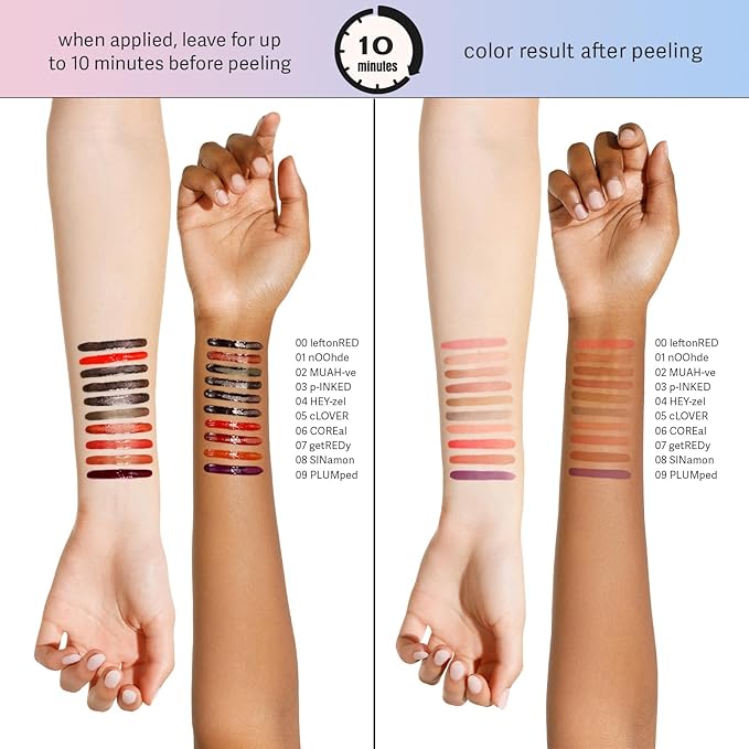 Sacheu Lip Liner STAY-N Peel Off Lip Stain — Long Lasting Matte Lip Tattoo Transfer Proof Lipstain Infused with Hyaluronic Acid & Vitamin E for All Skin Types (leftonRED, 0.12 Fl Oz (Pack of 1))