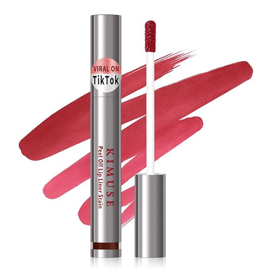 KIMUSE Peel Off Lip Liner Stain, Long Lasting Lip Tint Stain, Waterproof, Transfer-Proof, Highly Pigmented Color Lip Stain Liner, Matte Finish